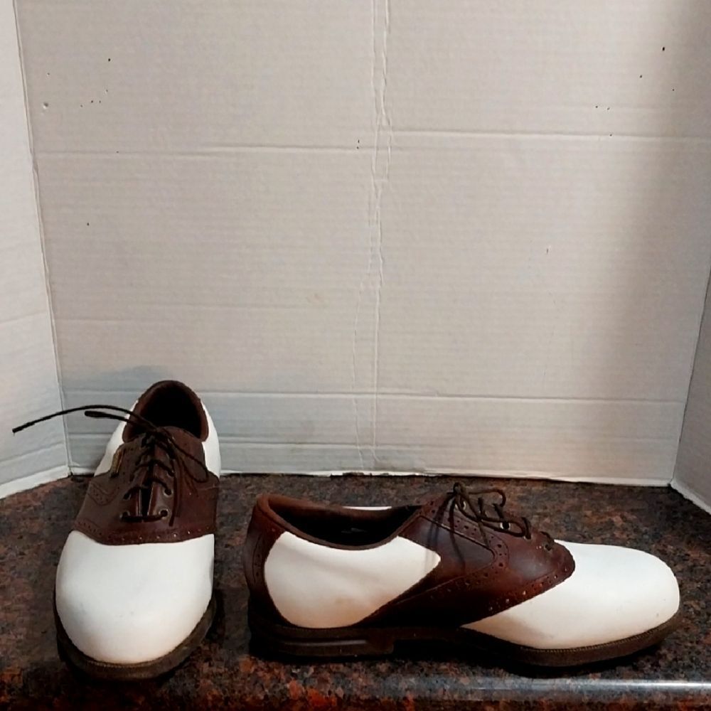 FootJoy Brown and White Men's Oxfords...SIZE  7.5 XW..."AS IS"